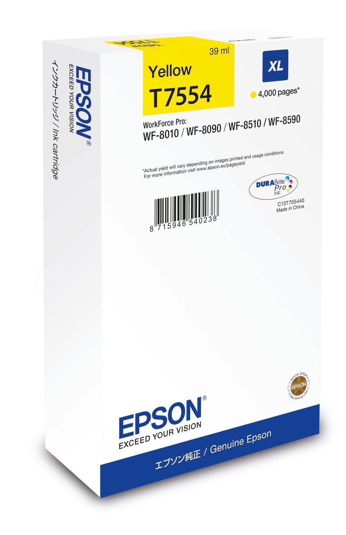 Epson C13T75544N cartucho de tinta 1 pieza(s) Original High (L) Yield Amarillo