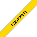 Brother TZE-FX611 cinta para impresora de etiquetas Negro sobre amarillo