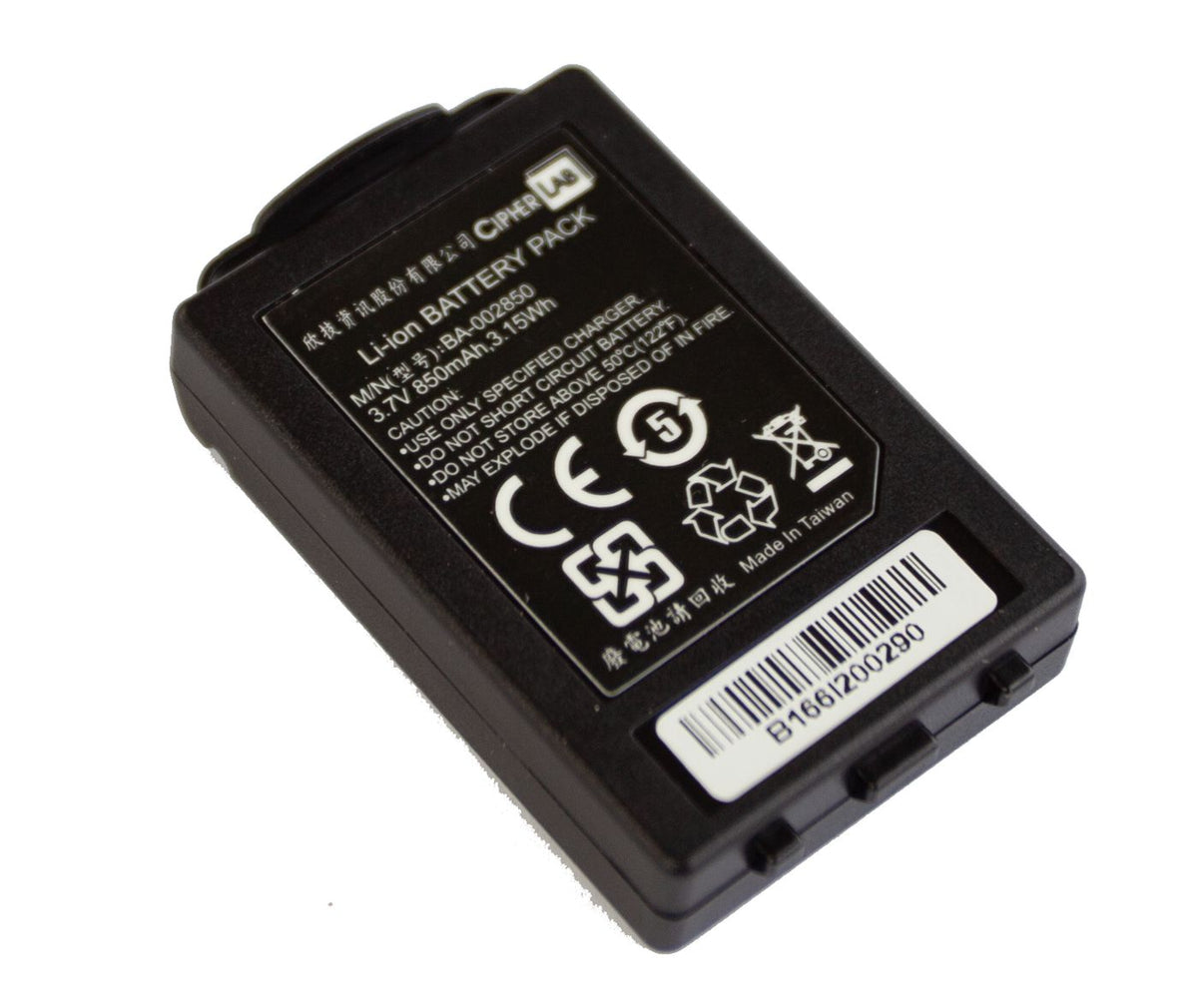 CipherLab Rechargeable Li-Ion Battery, 3.7 V, 850 mAh, for 1661/1662/1663/1664/1661H/1662H/1664H