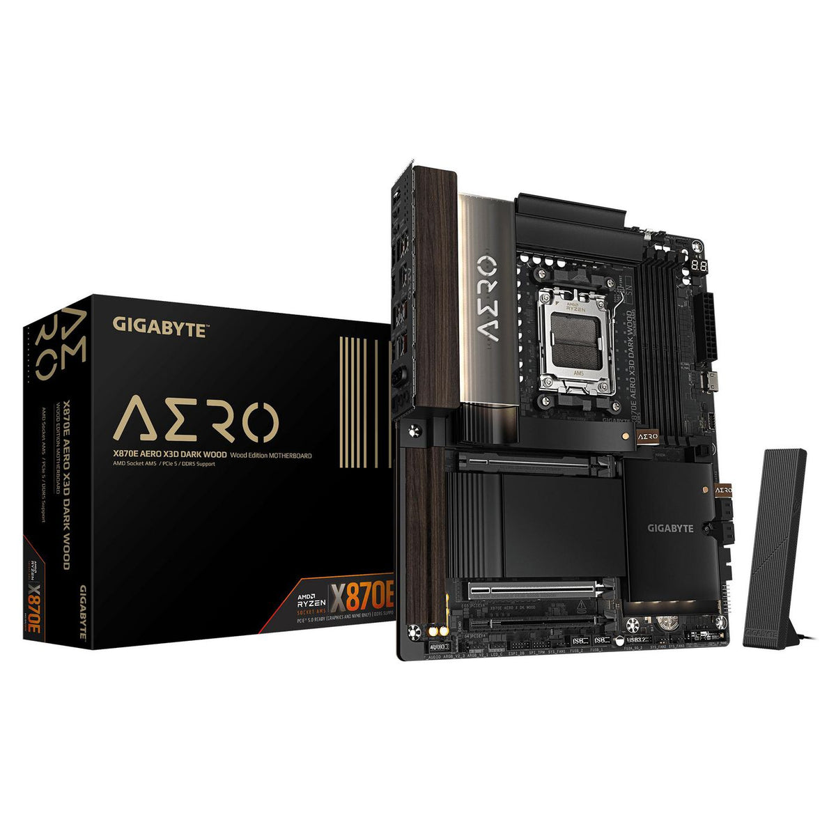 GIGABYTE X870E AERO X3D DARK WOOD AMD X870E Zócalo AM5 ATX