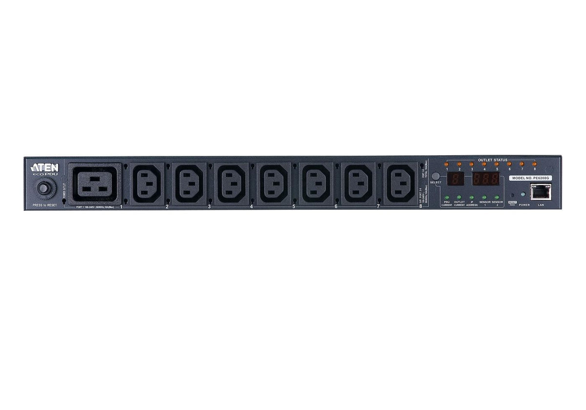 ATEN PE6208G-ATB-G unidad de distribución de energía (PDU) 8 salidas AC 1U Negro