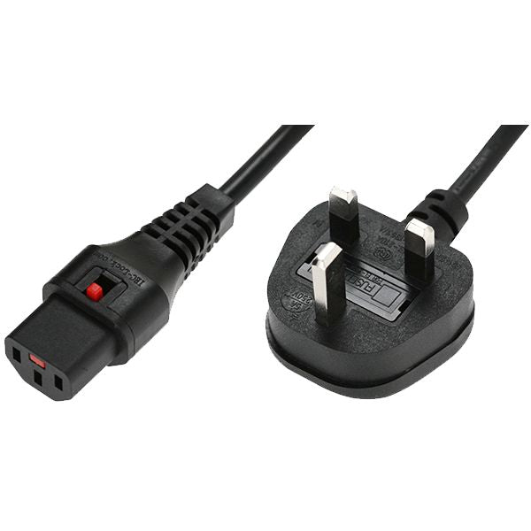 Microconnect Powercord C13 IEC Lock - UK black 1 m, PC935 Negro Enchufe tipo G C13 acoplador