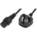 Microconnect Powercord C13 IEC Lock - UK black 1 m, PC935 Negro Enchufe tipo G C13 acoplador