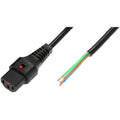 Microconnect Powercord C13 IEC Lock - Open End black 1 m, PC1106 Negro No C13 acoplador