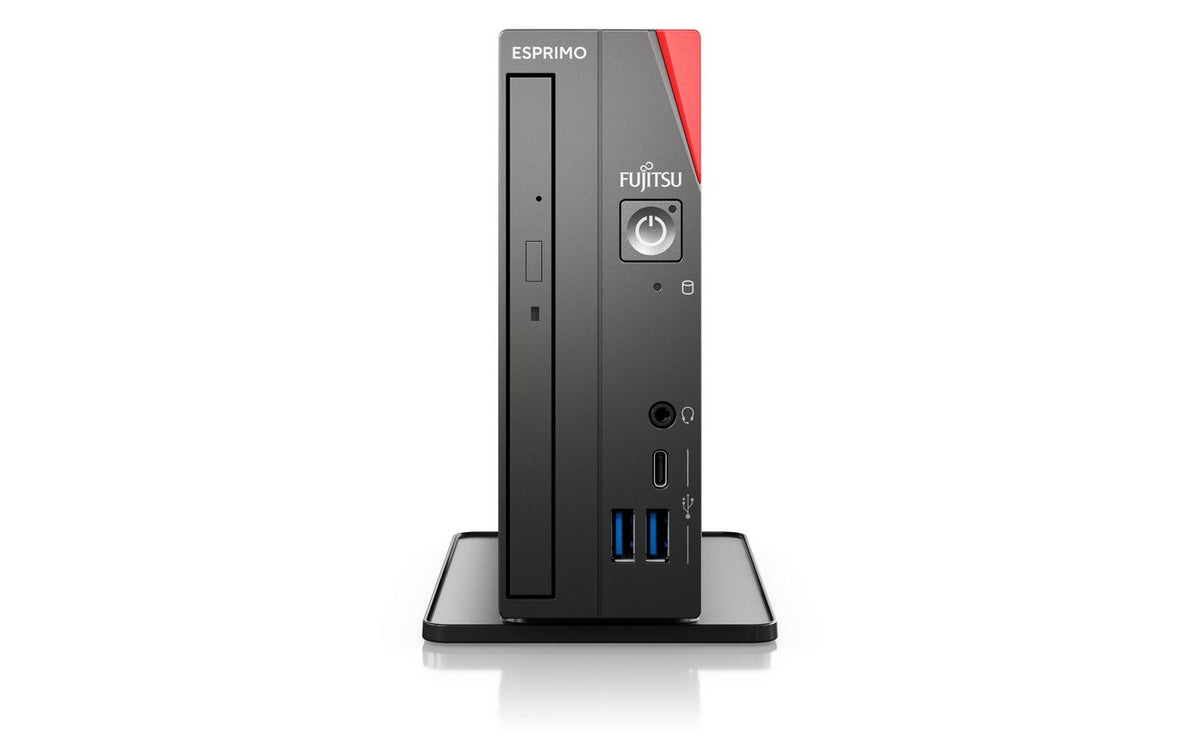 Fujitsu ESPRIMO G9012 Intel® Core™ i7 i7-12700T 16 GB DDR4-SDRAM 512 GB SSD Windows 11 Pro UCFF Mini PC Negro, Rojo