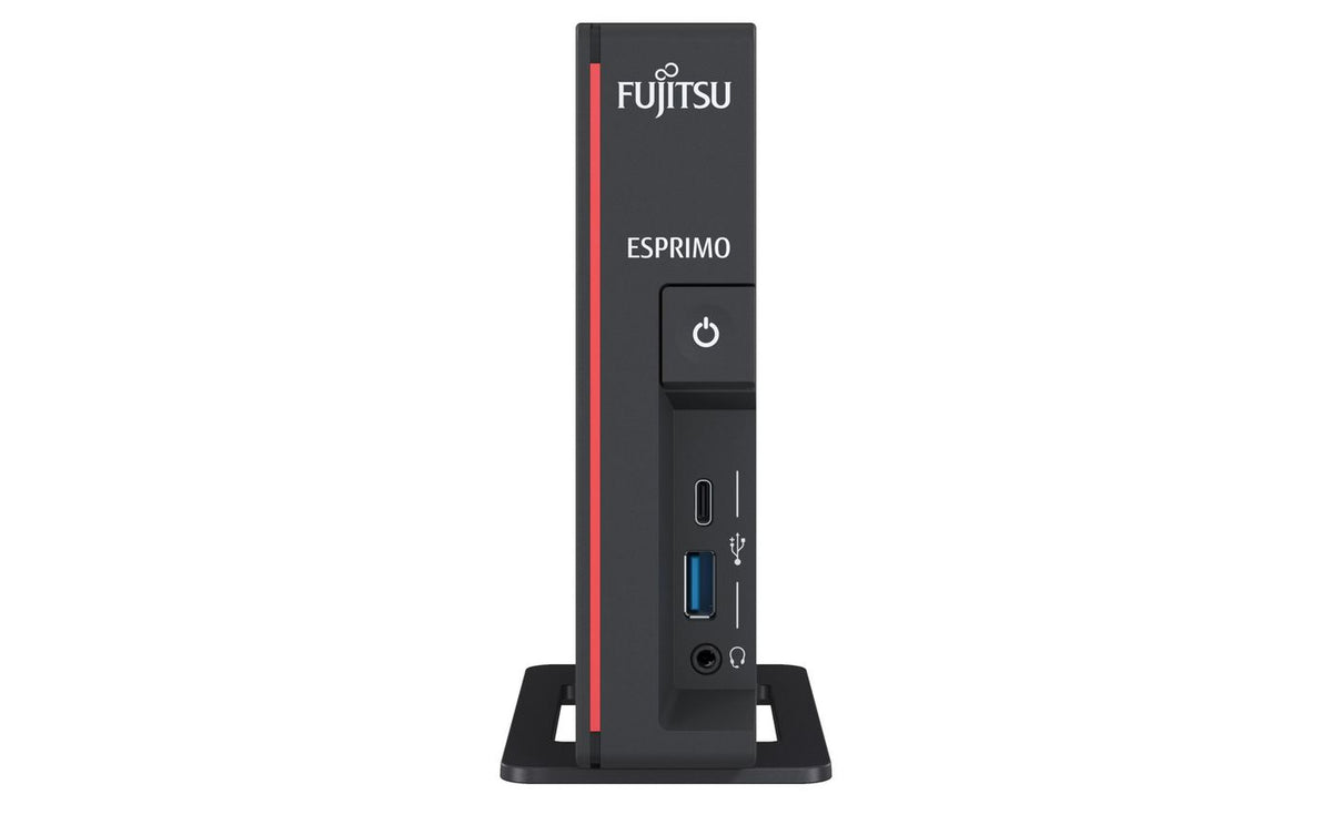 Fujitsu ESPRIMO G5011 Intel® Core™ i3 i3-10105 8 GB DDR4-SDRAM 256 GB SSD Windows 10 Pro Escritorio Mini PC Rojo, Negro