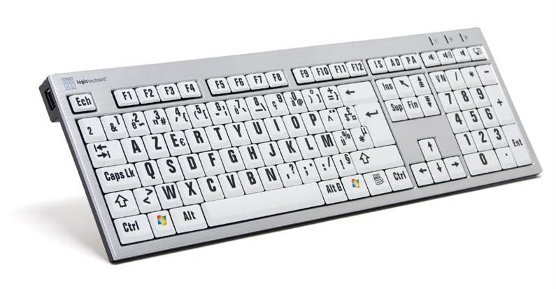 Logickeyboard Largeprint Keyboard Universal LKB-LPRNTBW-AJPU-FR