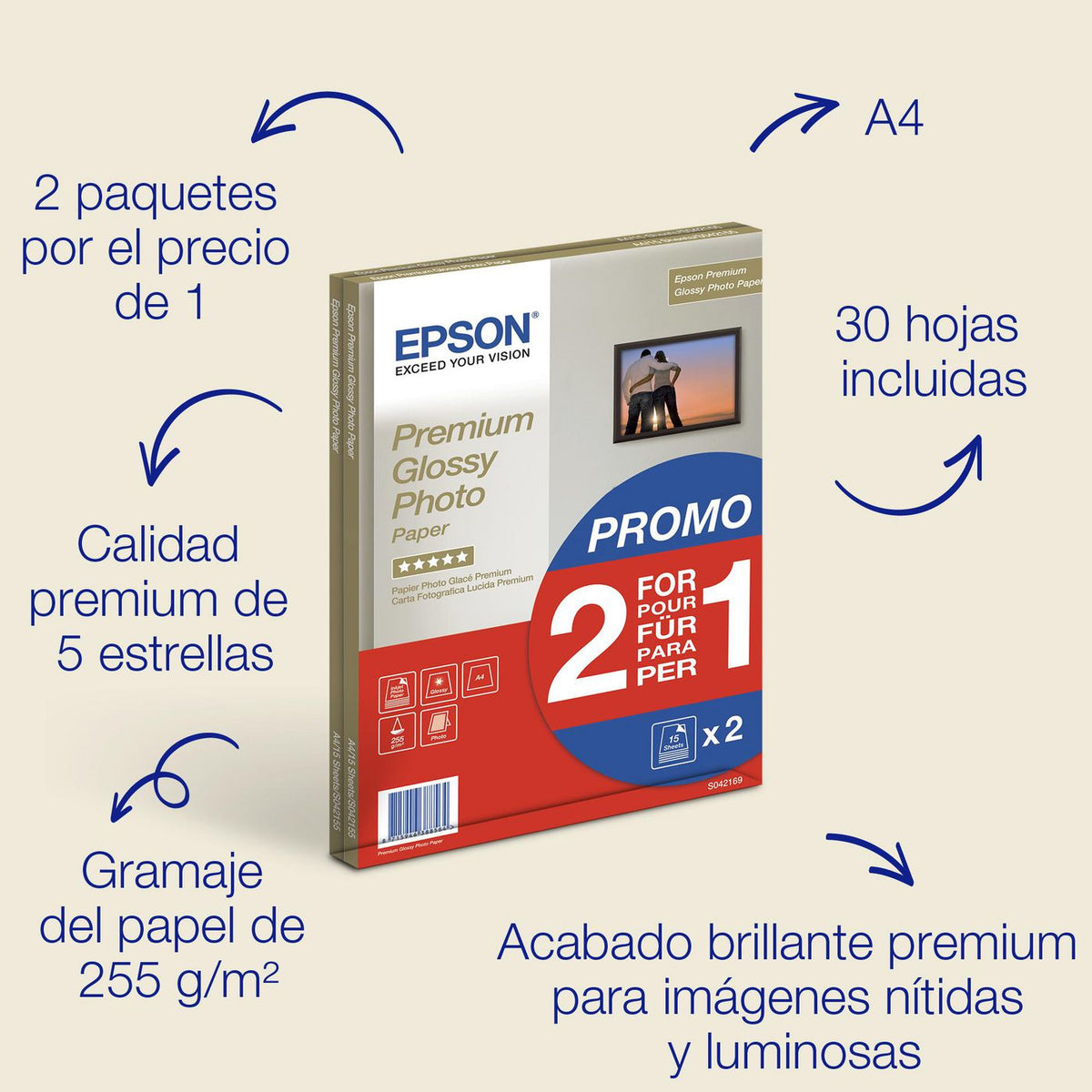 Epson Premium Glossy Photo Paper Brillo extra