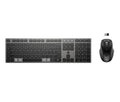 HP 725 Multi-Device Rechargeable Wireless Keyboard and Mouse Combo teclado Ratón incluido Oficina RF Wireless + Bluetooth Negro