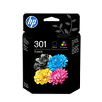 HP 301 2-pack Black/Tri-color Original Ink Cartridges cartucho de tinta 2 pieza(s) Rendimiento estándar Negro, Cian, Magenta, Amarillo