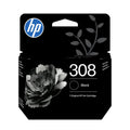 HP 308 Black Original Ink Cartridge cartucho de tinta 1 pieza(s) Rendimiento estándar Negro