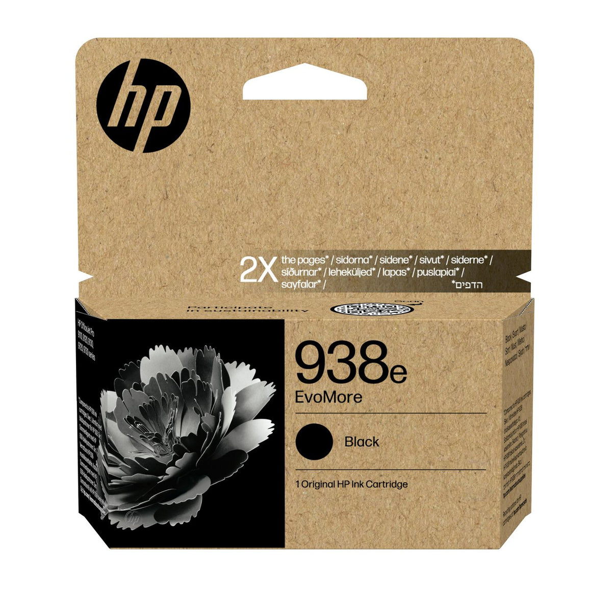 HP 938e EvoMore Black Original Ink Cartridge cartucho de tinta 1 pieza(s) Alto rendimiento (XL)
