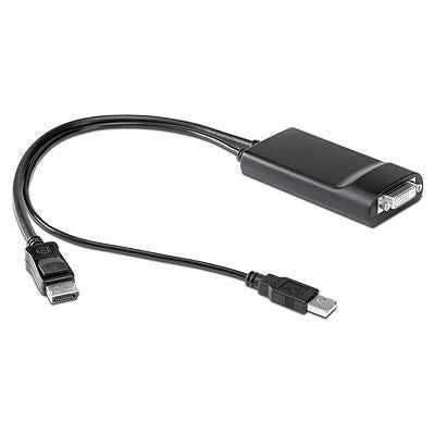HP 572033-001 adaptador de cable de vídeo 0,5 m 2x DisplayPort DVI-D Negro – Reacondicionado