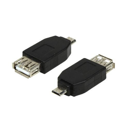 LogiLink AU0029 cambiador de género para cable USB 2.0 Micro-B USB 2.0-A Negro