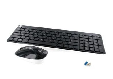 HP 802450-051 teclado Ratón incluido Oficina RF inalámbrico AZERTY Francés Negro, Blanco
