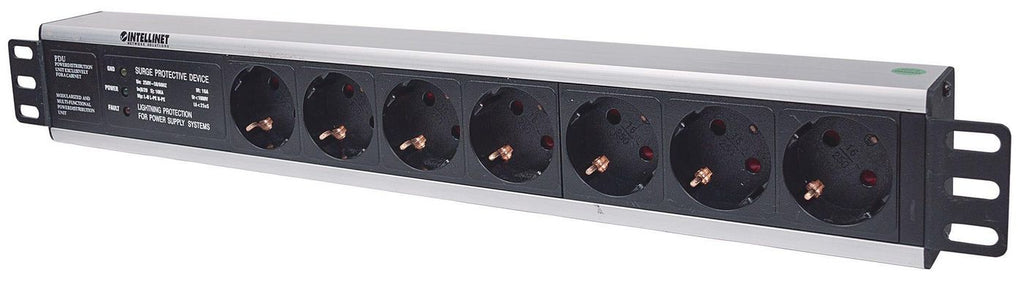 Intellinet 714006 unidad de distribución de energía (PDU) 7 salidas AC 1.5U Negro