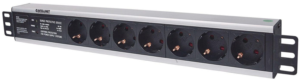 Intellinet 714006 unidad de distribución de energía (PDU) 7 salidas AC 1.5U Negro