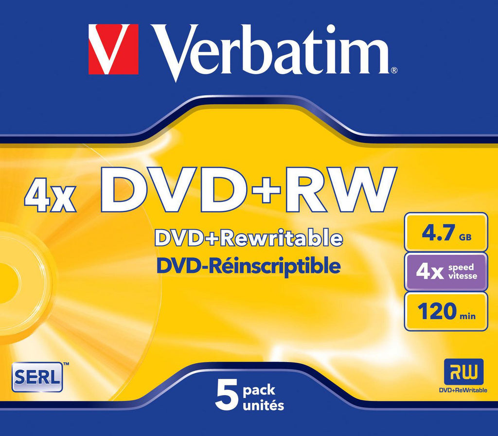 Verbatim DVD+RW Matt Silver 4,7 GB 5 pieza(s)