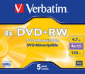 Verbatim DVD+RW Matt Silver 4,7 GB 5 pieza(s)