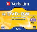 Verbatim DVD+RW Matt Silver 4,7 GB 5 pieza(s)