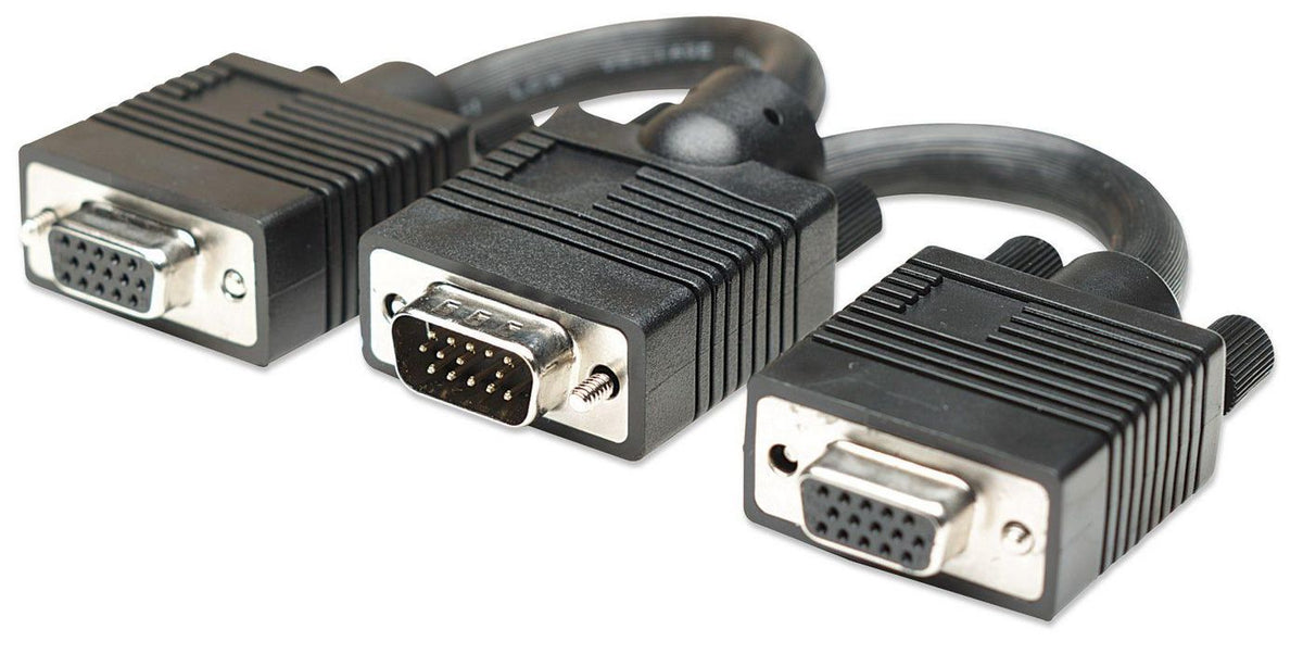 Manhattan 304559 cable VGA 0,015 m VGA (D-Sub) 2 x VGA (D-Sub) Negro