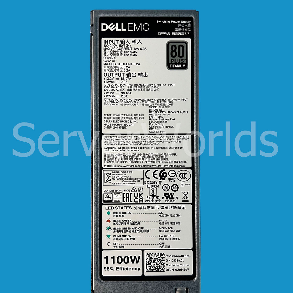 Dell PSU 1100W R650 R750 R6525 J9N6W-RFB – Reacondicionado (4)