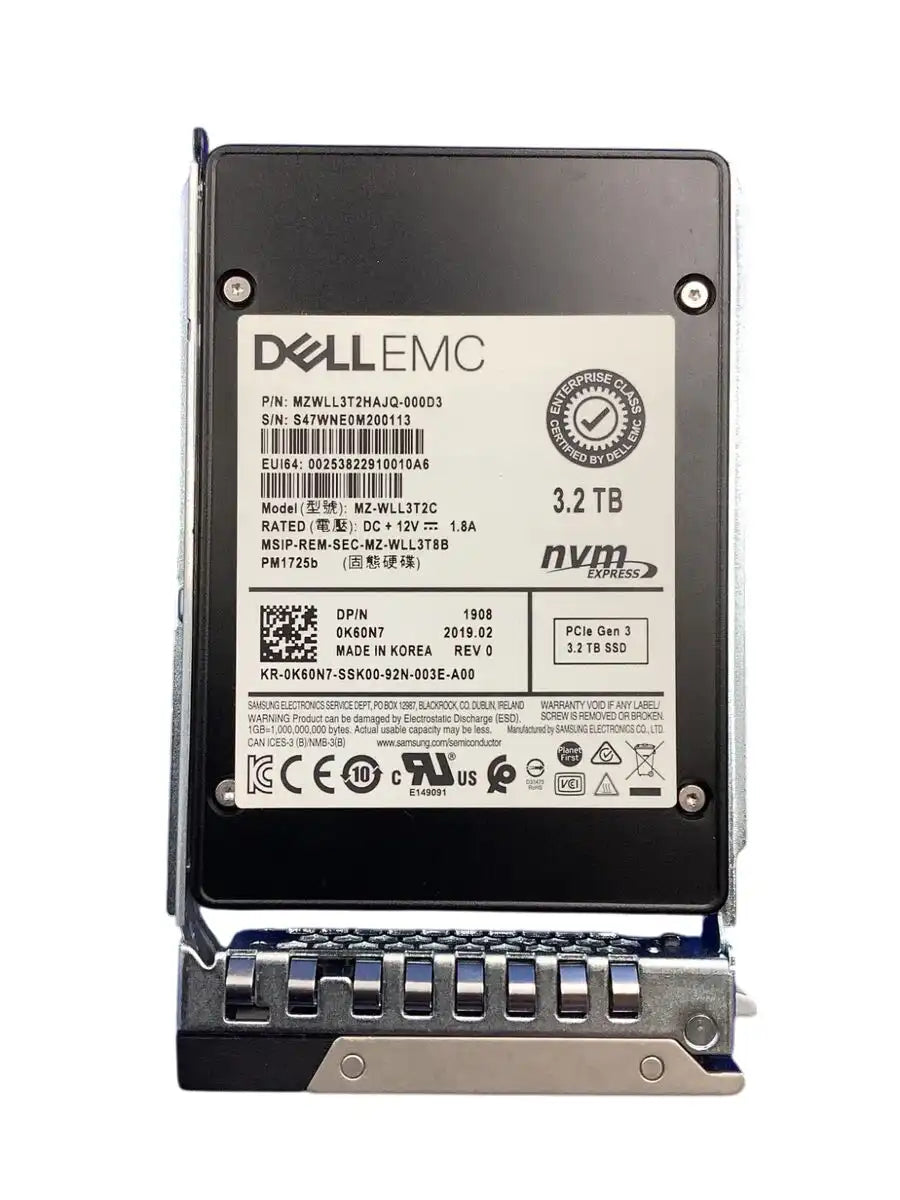 Dell 3.2TB SSD 2.5 NVMe PCI-e Gen3 K60N7-RFB – Reacondicionado (2)