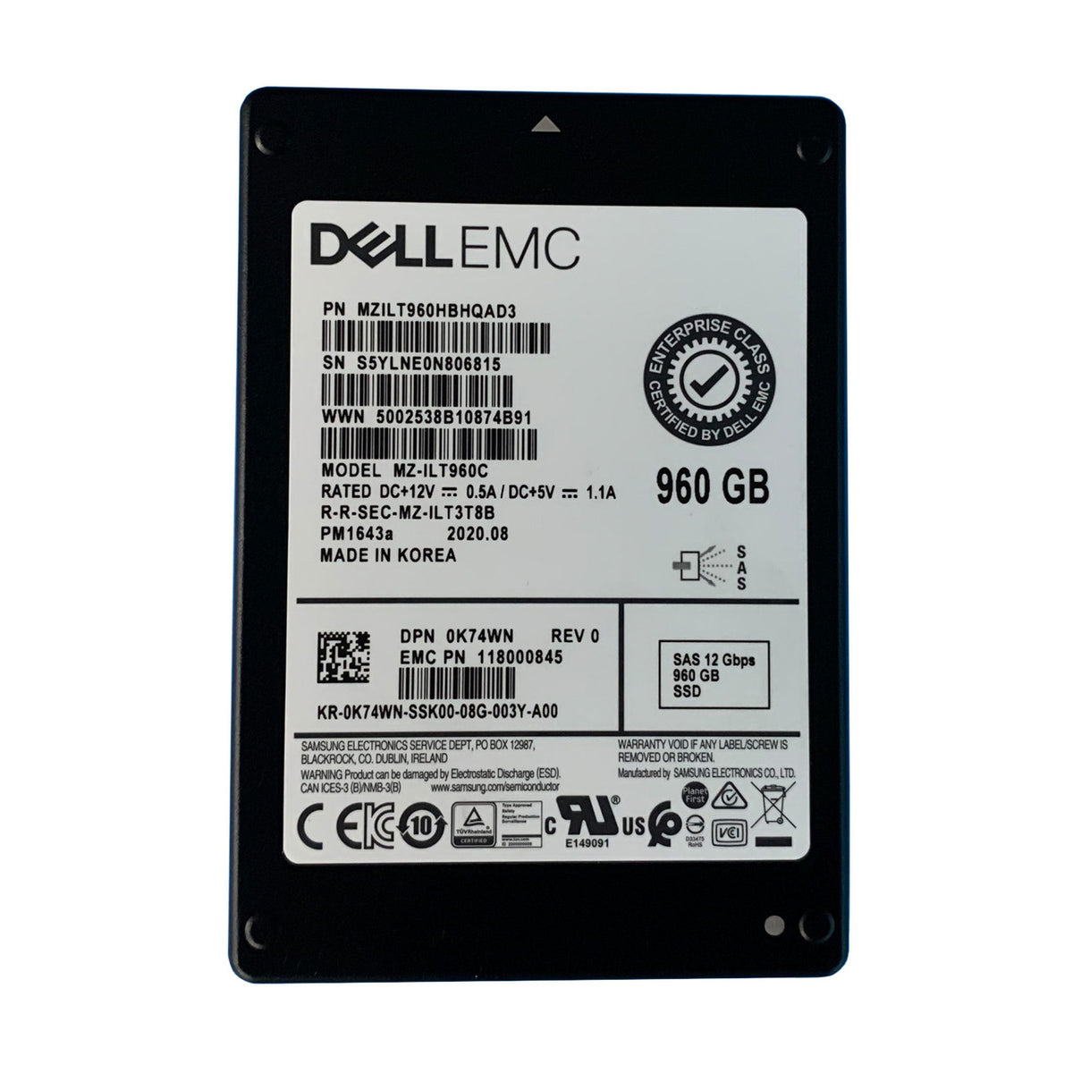 Dell SSDR,960G,2E,IS12.2.5,M-P3A,EC K74WN-RFB – Reacondicionado (3)
