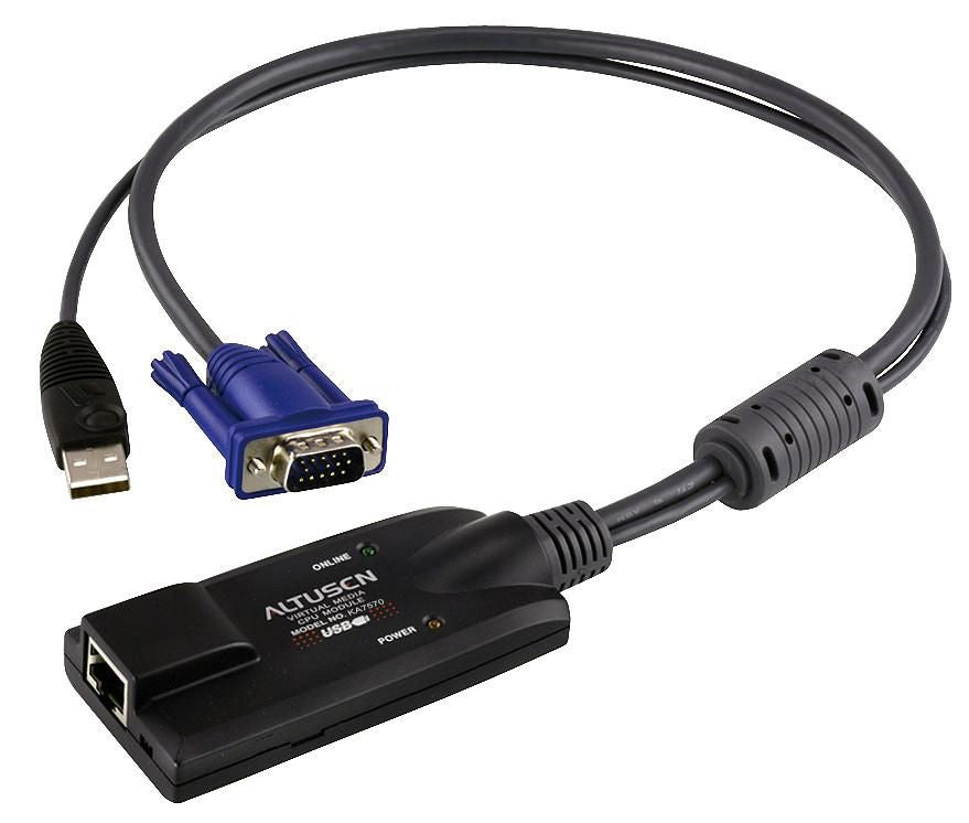 ATEN KA7570-AX cable para video, teclado y ratón (kvm) Negro, Azul, Metálico