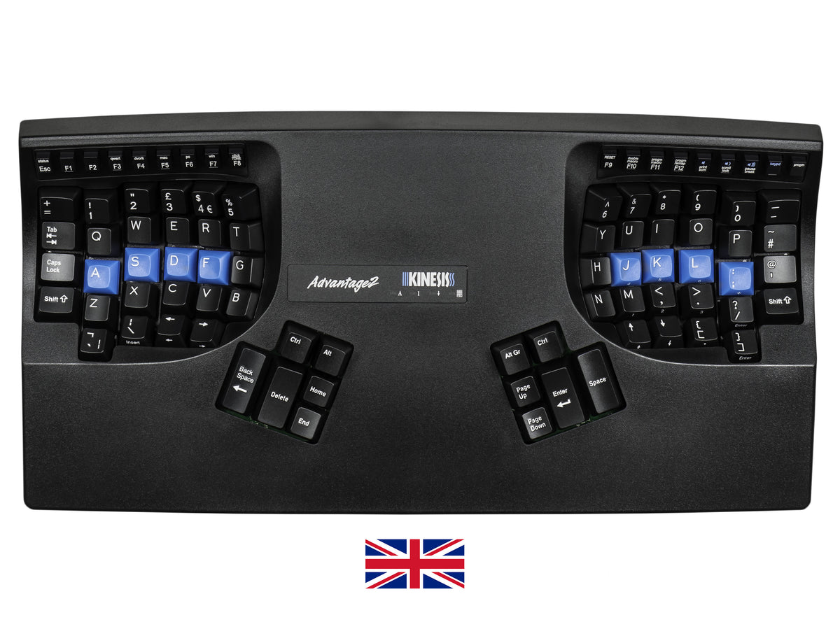 Kinesis Advantage2-UK teclado USB QWERTY inglés Negro