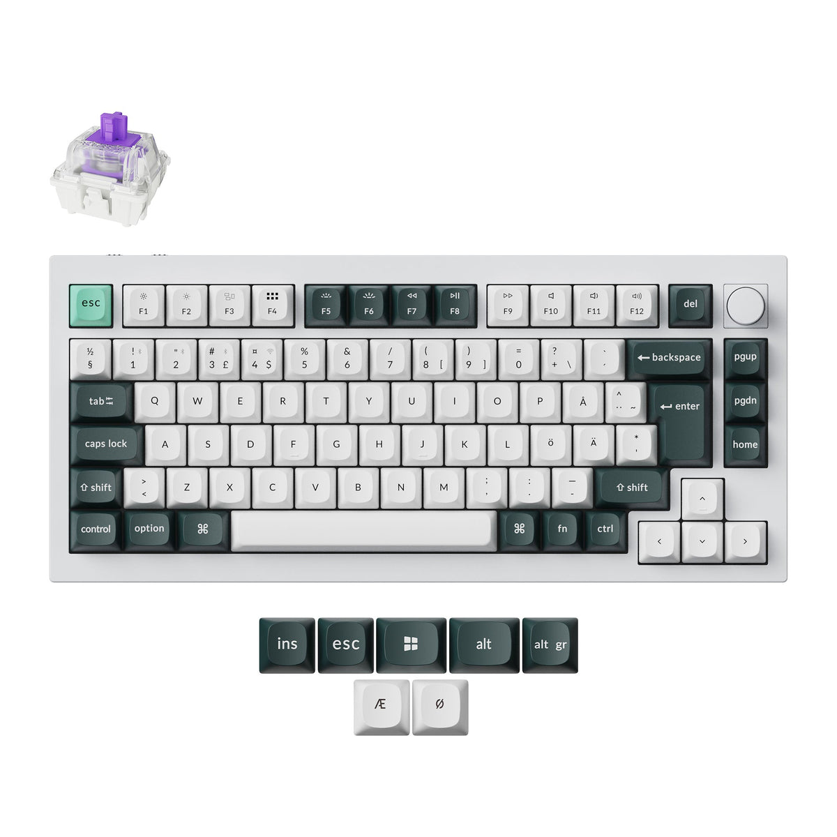 Keychron Q1 HE teclado Universal USB + RF Inalámbrico + Bluetooth QWERTY Nórdico