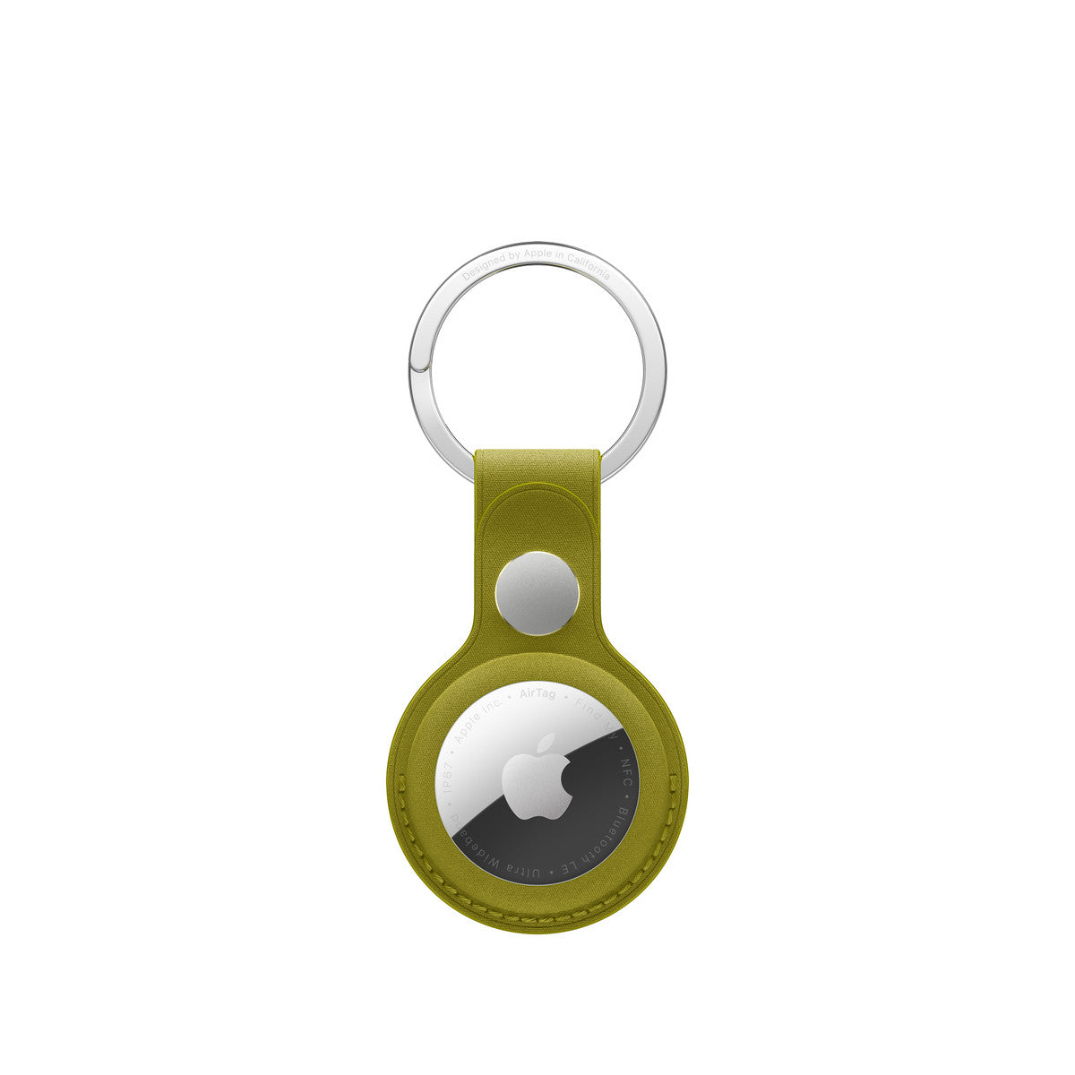 Estuche para Airtag - microtwill, stainless steel - chartreuse