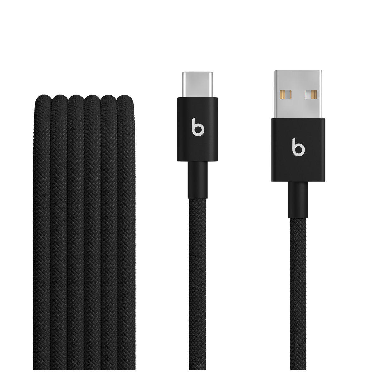 Apple Beats USB cable USB 2.0 1.5 m USB A USB C Black (Beats - USB cable - USB [M] to USB-C [M] - USB 2.0 - 1.5 m - braided, USB Fast Charge [15W], reinforced design - bolt black)