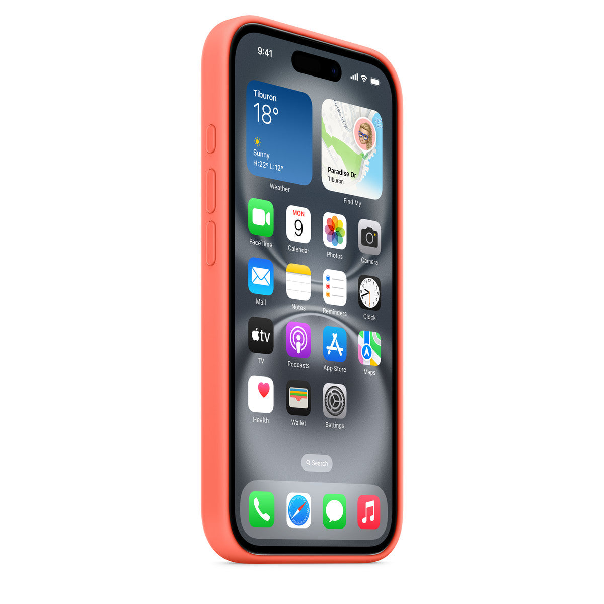 Tapa protectora para teléfono móvil - compatibilidad con MagSafe - silicona - mandarina - para iPhone 16