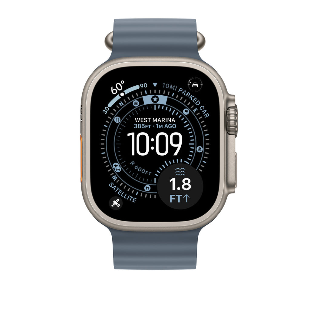 Apple Natural Titanium Finish Band Blue Fluoroelastomer, Titanium (*49MM ANCHOR?BLUE OBAND EX-NT FINISH)