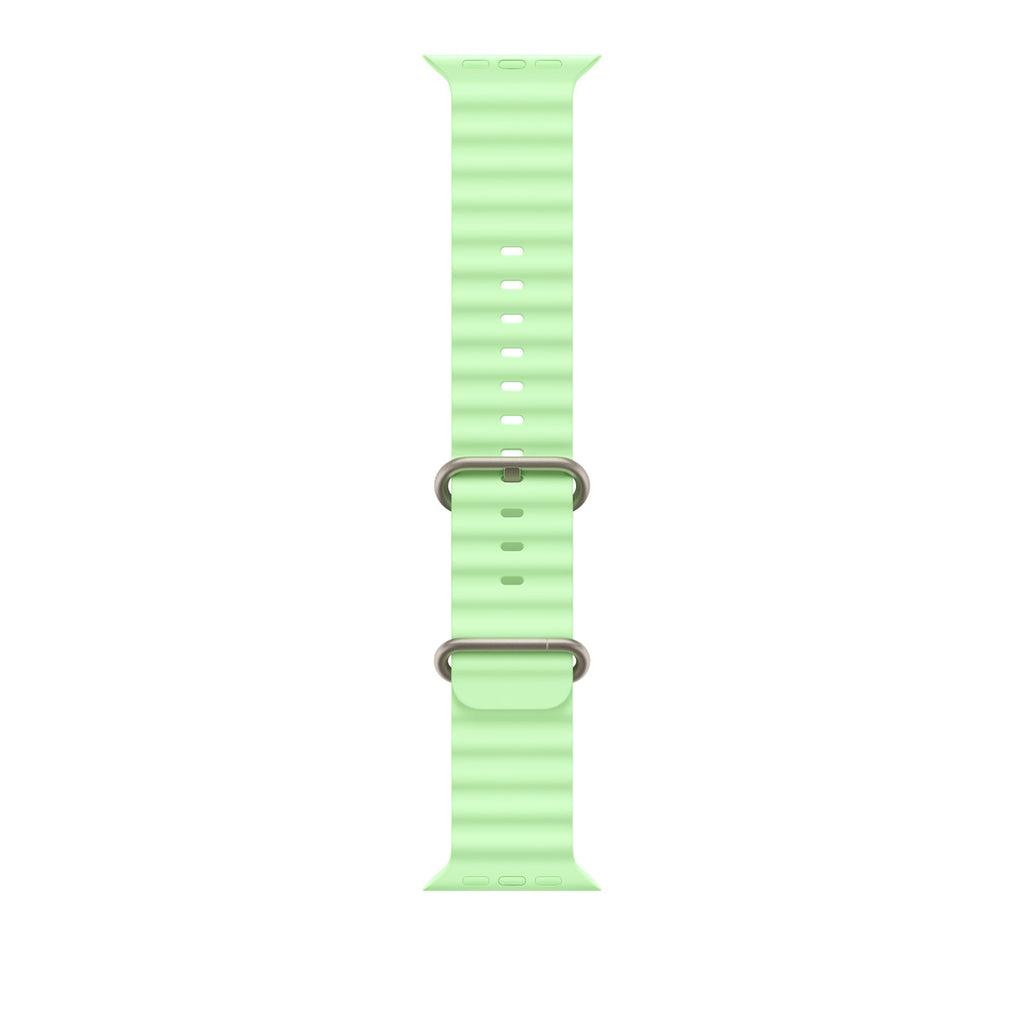 Correa para reloj inteligente - 49 mm, acabado en titanio natural - 130 - 200 mm - verde neón - para Watch Hermès Series 12, SE 3, Series 10, Series 11, Series 12, Ultra 3, Ultra 4