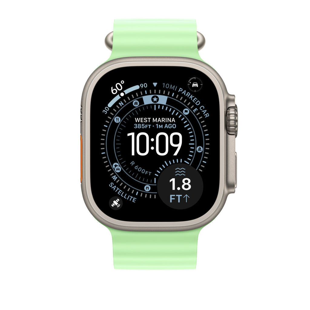 Correa para reloj inteligente - 49 mm, acabado en titanio natural - 130 - 200 mm - verde neón - para Watch Hermès Series 12, SE 3, Series 10, Series 11, Series 12, Ultra 3, Ultra 4