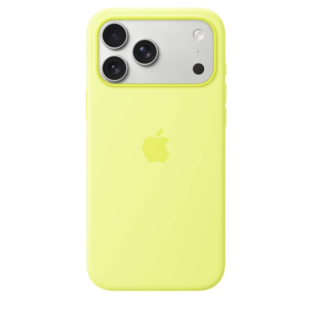 Tapa protectora para teléfono móvil - compatibilidad con MagSafe - silicona - amarillo neón - para iPhone 17 Pro Max