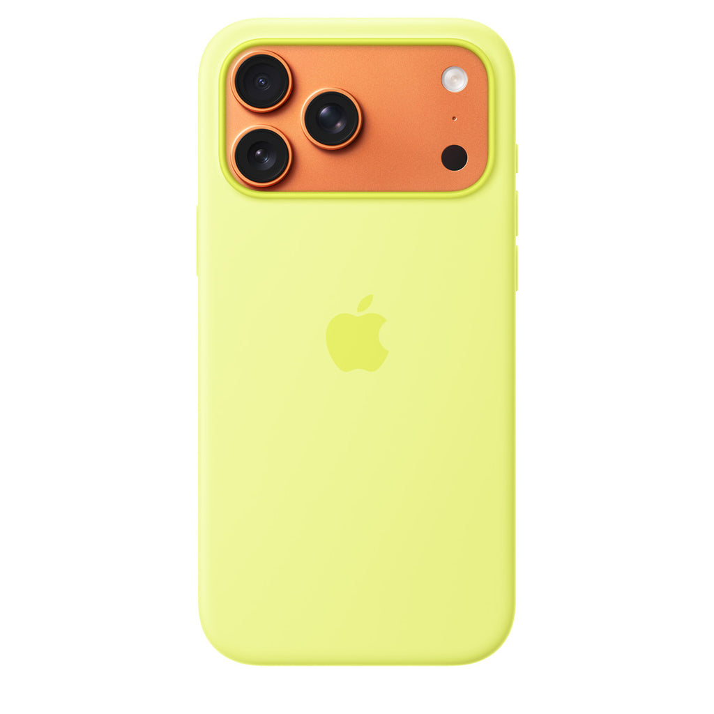Tapa protectora para teléfono móvil - compatibilidad con MagSafe - silicona - amarillo neón - para iPhone 17 Pro Max