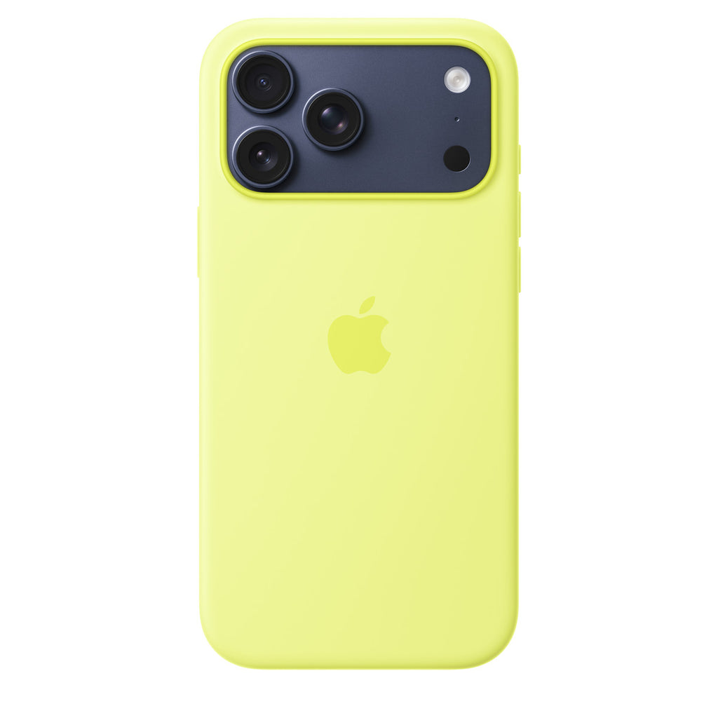 Tapa protectora para teléfono móvil - compatibilidad con MagSafe - silicona - amarillo neón - para iPhone 17 Pro Max