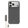Tapa protectora para teléfono móvil - con soporte y control de cámara - compatibilidad con MagSafe - policarbonato - gris granito - para iPhone 17 Pro Max