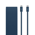 Cable USB - USB-C (M) a USB-C (M) - USB 2.0 - 3 m - trenzado, Carga rápida de hasta 240W, diseño reforzado - navy nitro