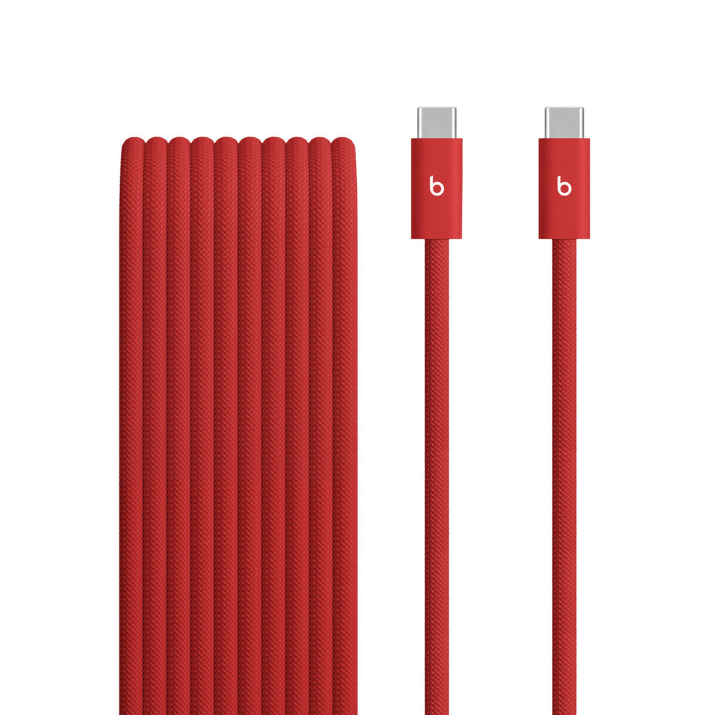 Cable USB - USB-C (M) a USB-C (M) - USB 2.0 - 3 m - trenzado, Carga rápida de hasta 240W, diseño reforzado - rojo rápido