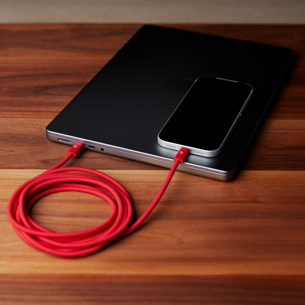 Cable USB - USB-C (M) a USB-C (M) - USB 2.0 - 3 m - trenzado, Carga rápida de hasta 240W, diseño reforzado - rojo rápido