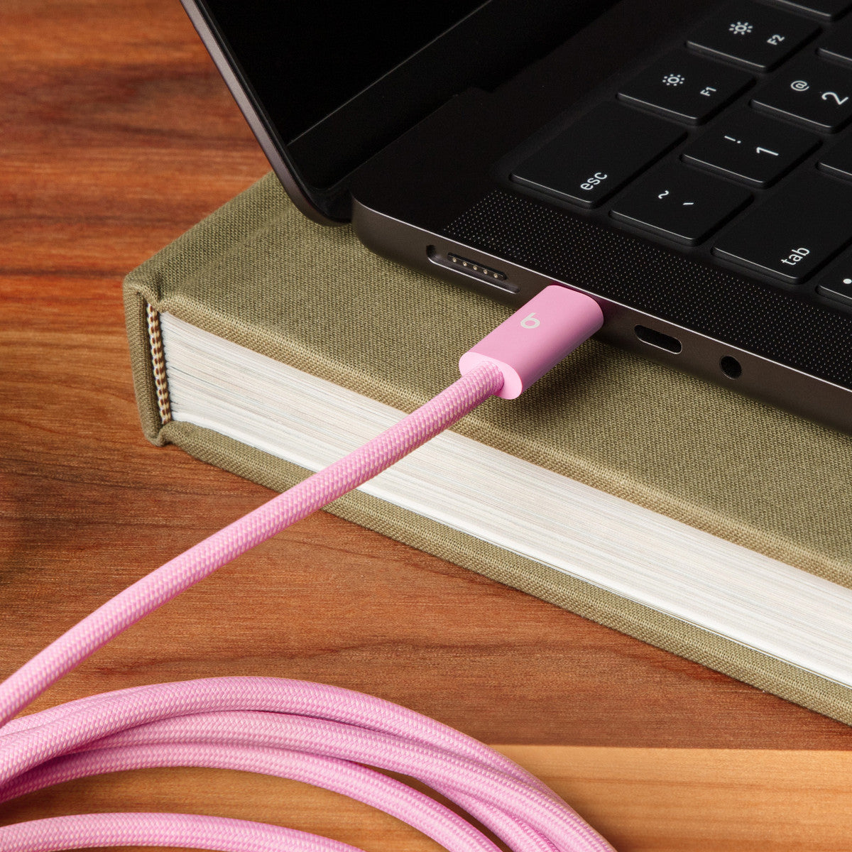Cable USB - USB-C (M) a USB-C (M) - USB 2.0 - 3 m - trenzado, Carga rápida de hasta 240W, diseño reforzado - rosa eléctrico