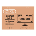 piXL monitor IPS CCTV Full HD de 24 pulgadas de ahorro de energía para uso 24/7