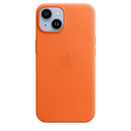 Tapa protectora para teléfono móvil - compatibilidad con MagSafe - cuero - naranja - para iPhone 14