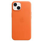 Tapa protectora para teléfono móvil - compatibilidad con MagSafe - cuero - naranja - para iPhone 14