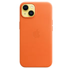 Tapa protectora para teléfono móvil - compatibilidad con MagSafe - cuero - naranja - para iPhone 14