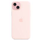 Tapa protectora para teléfono móvil - compatibilidad con MagSafe - silicona - rosa claro - para iPhone 15 Plus